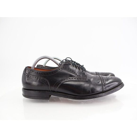 Allen Edmonds Men's Sanford Oxford Size 11 B Cap Toe Brogue Dress Shoe Black - Picture 2 of 12